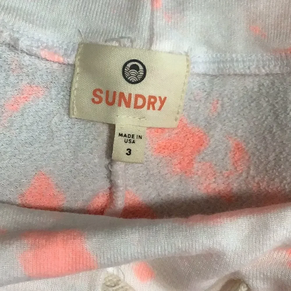 SUNDRY Tie Dye Drawstring Short Pop Peach Size 3 / Large - Picture 4 of 7